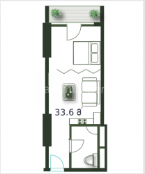 דירה 1-комн 33.6 m² - שריף חימשיאשווילי, Batumi