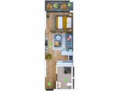 דירה 1-комн 33.6 m² - שריף חימשיאשווילי, Batumi