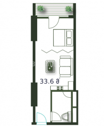 דירה 1-комн 33.6 m² - שריף חימשיאשווילי, Batumi