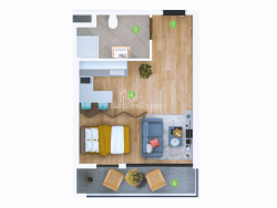 דירה 1-комн 33.8 m² - שריף חימשיאשווילי, Batumi