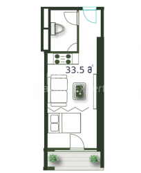 דירה 1-комн 33.5 m² - שריף חימשיאשווילי, Batumi