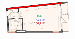 דירה 1-комн 34.8 m² - לך ומריה קצ'ינסקי, Batumi