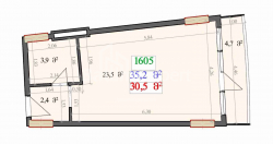 דירה 1-комн 35.2 m² - לך ומריה קצ'ינסקי, Batumi
