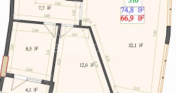 דירה 2-комн 74.8 m² - לך ומריה קצ'ינסקי, Batumi