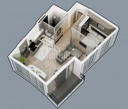 דירה 1-комн 55.8 m² - לך ומריה קצ'ינסקי, Batumi