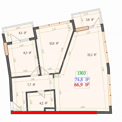 אובייקט תחת בנייה 2-комн 55.8 m² - לך ומריה קצ'ינסקי, Batumi