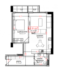 אובייקט תחת בנייה 2-комн 62.5 m² - לך ומריה קצ'ינסקי, Batumi