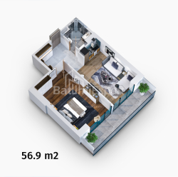 דירה 2-комн 56 m² - Zhiuli Shartava, Batumi
